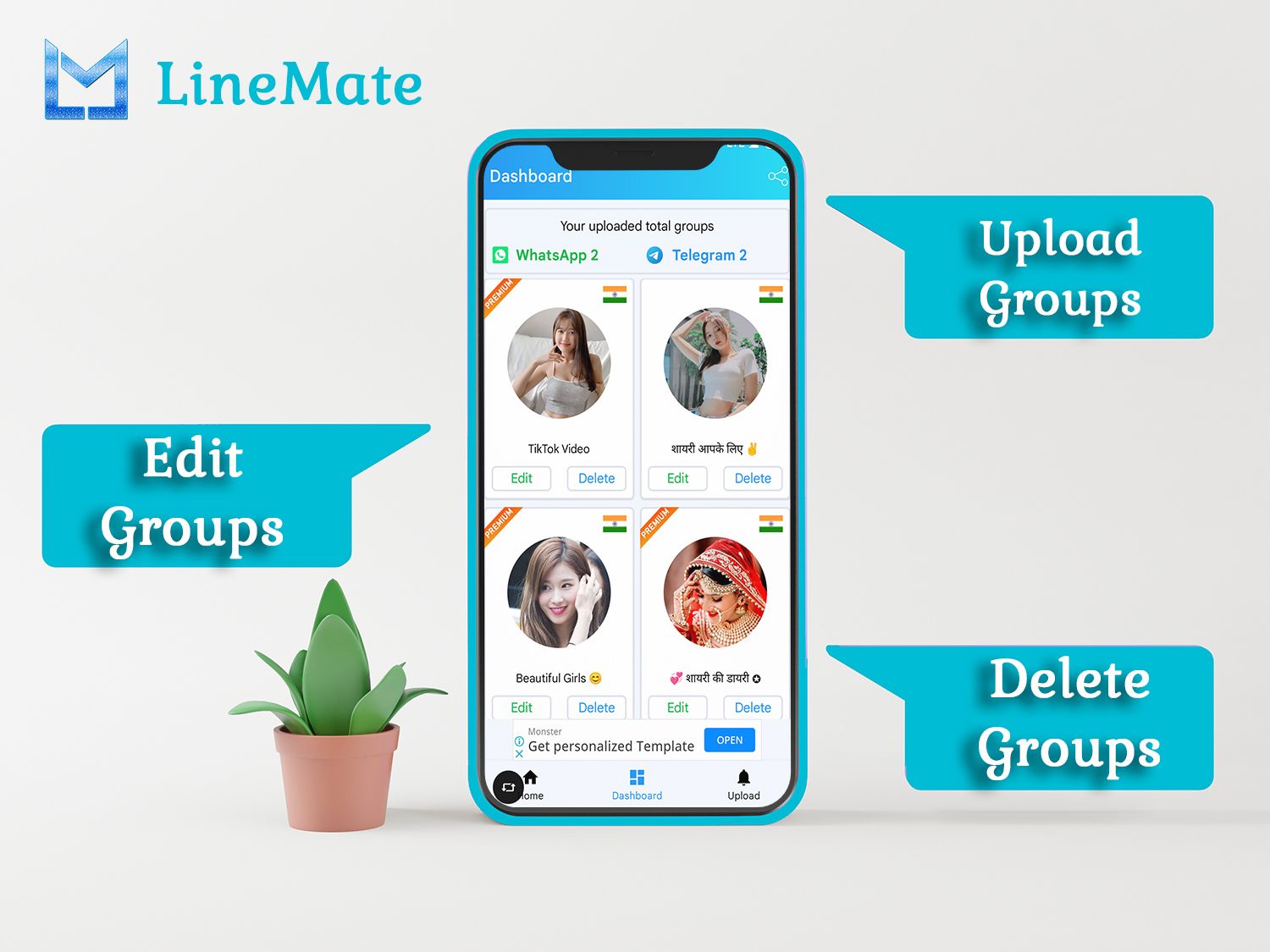 LineMate- Unlimited WhatsApp & Telegram Groups Link - 13