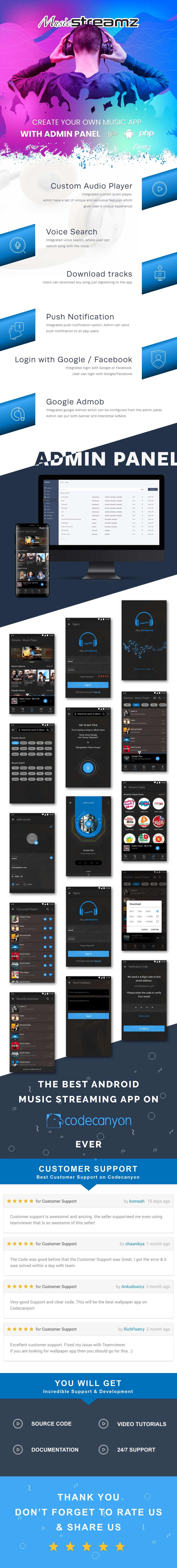 Streamz - A music streaming android app with admin panel - 8