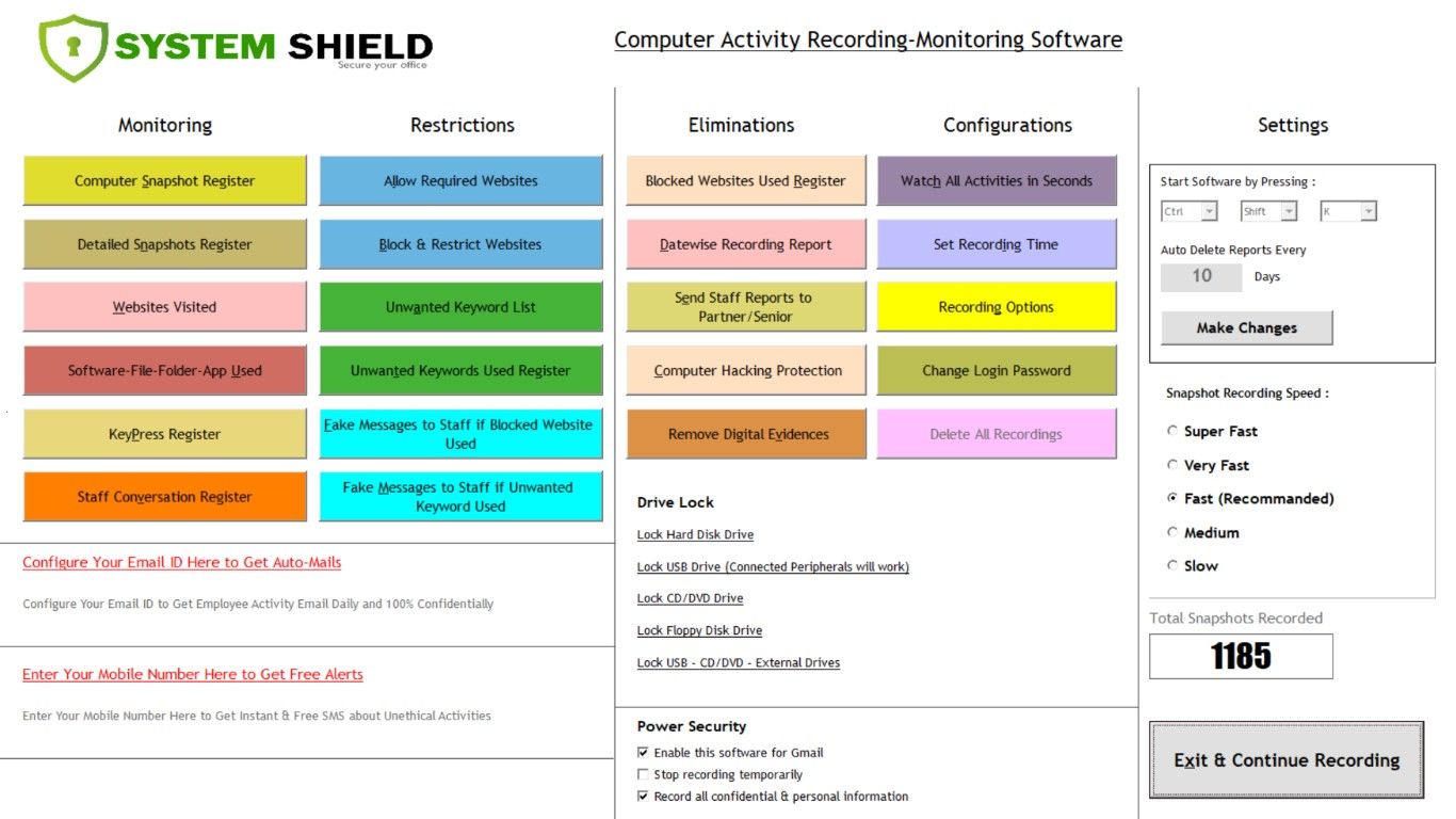 System Shield Employee Computer Recording Software