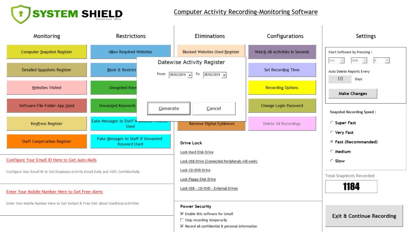 System Shield Employee Computer Recording Software