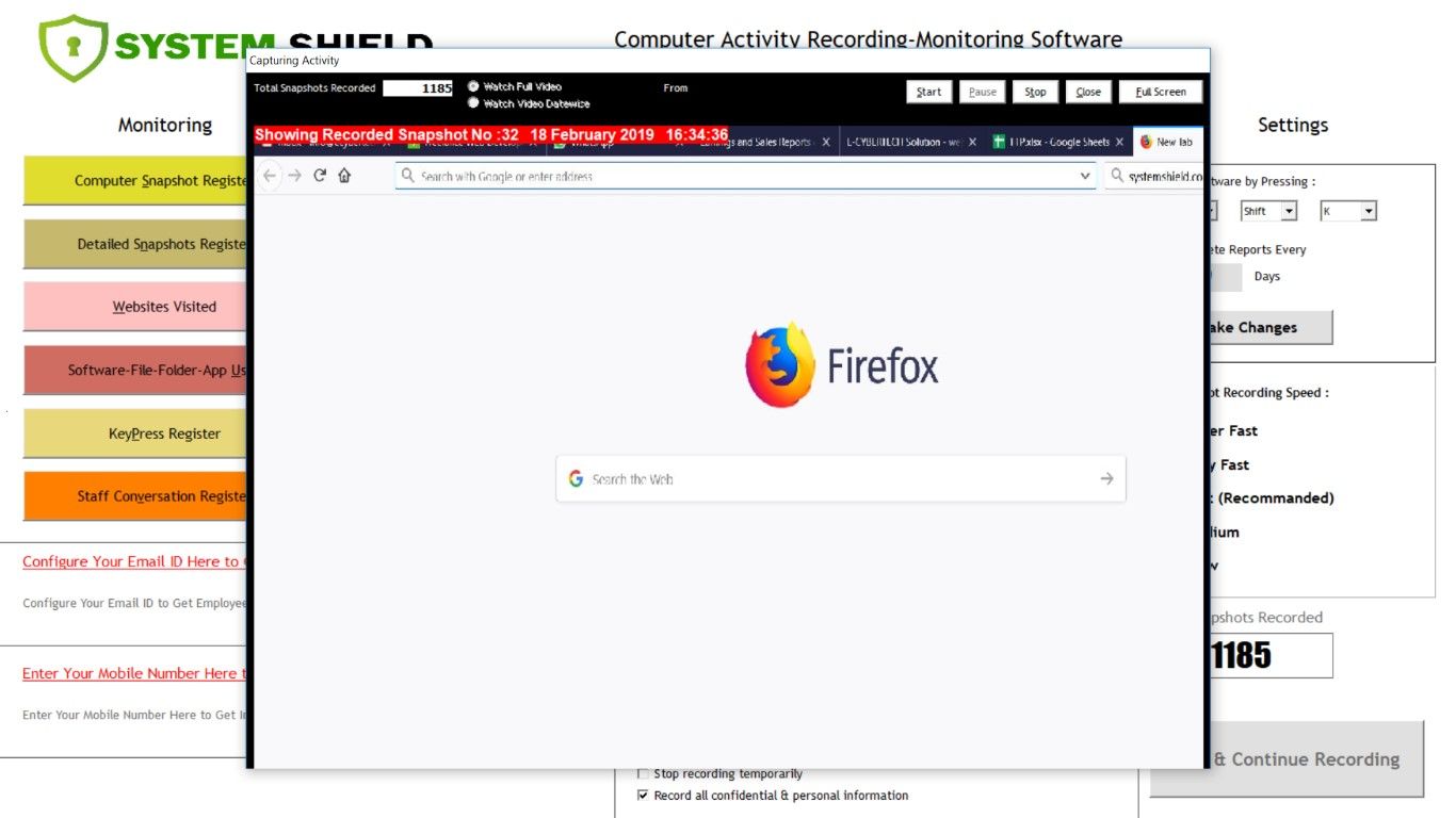 System Shield Employee Computer Recording Software