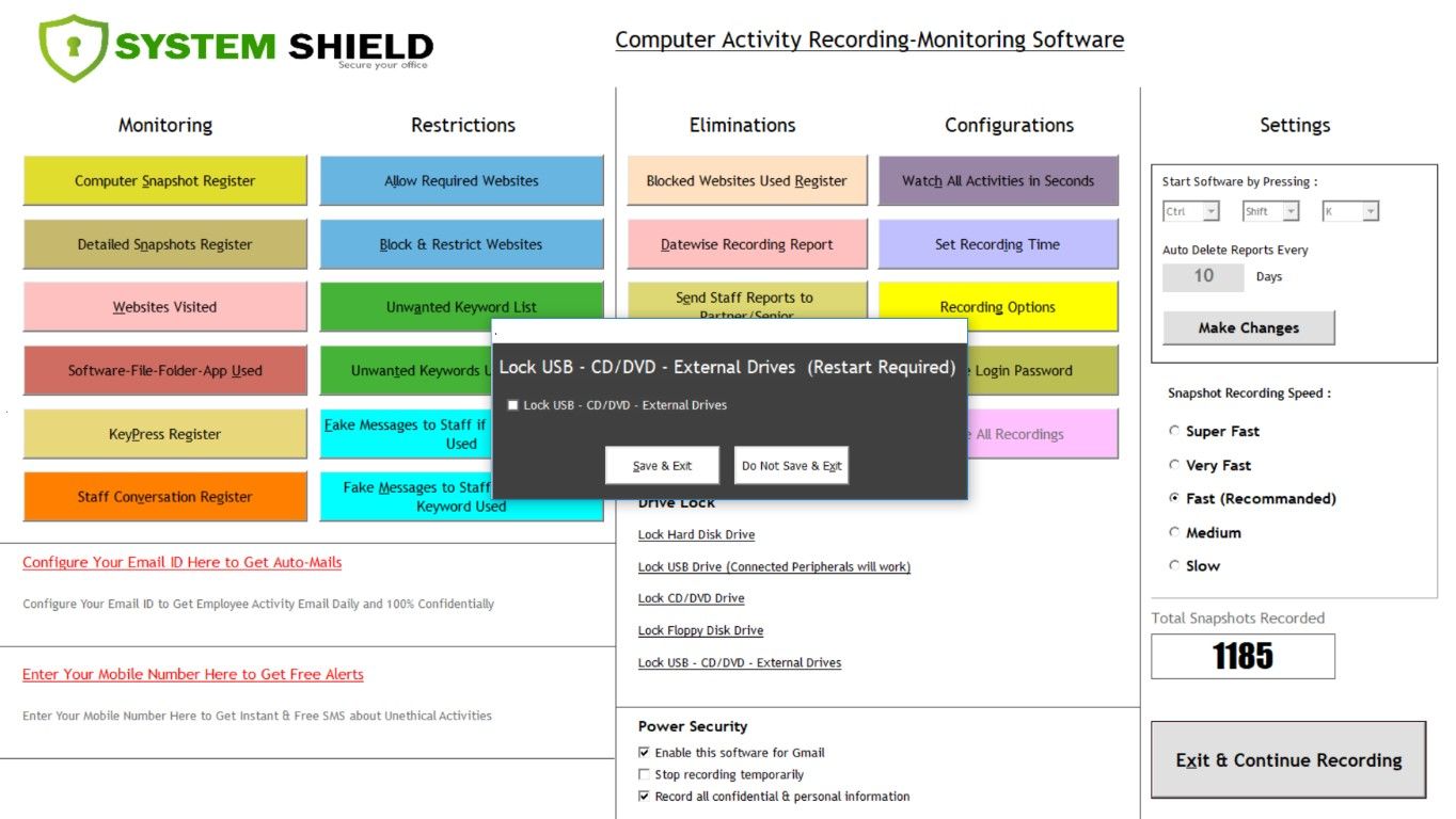 System Shield Employee Computer Recording Software