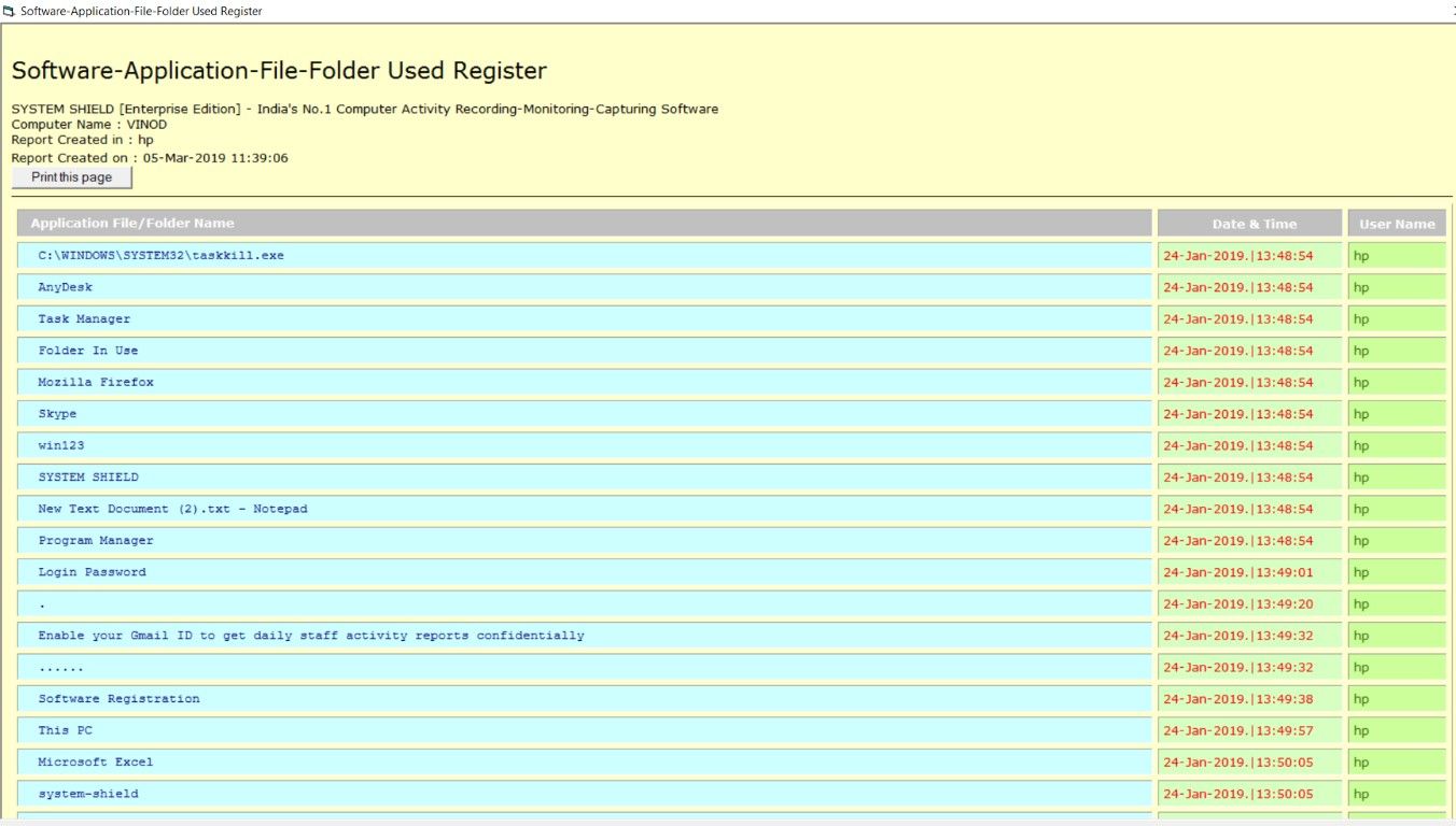 System Shield Employee Computer Recording Software