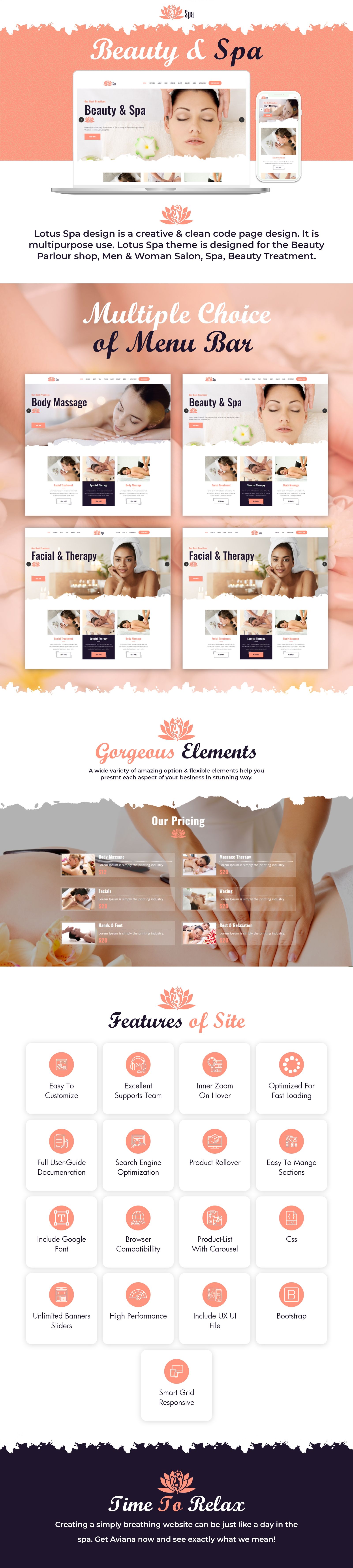 Lotus Spa - Beauty Creative HTML5 Template - 1