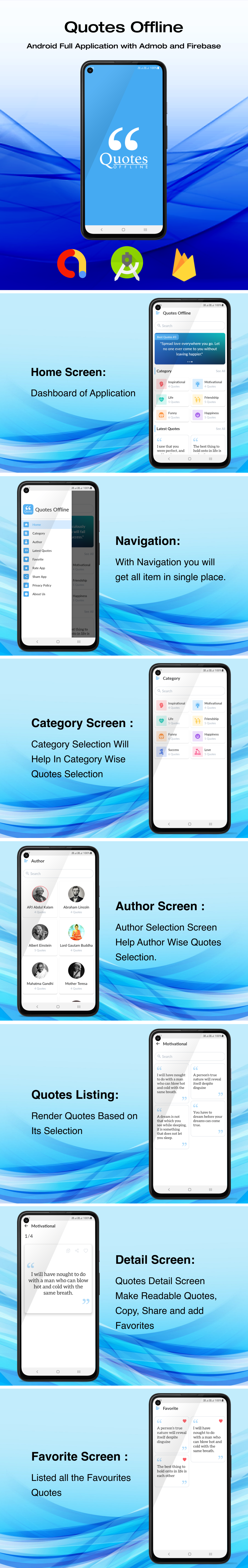 Quotes Offline – Android App with Admob and Firebase - 1
