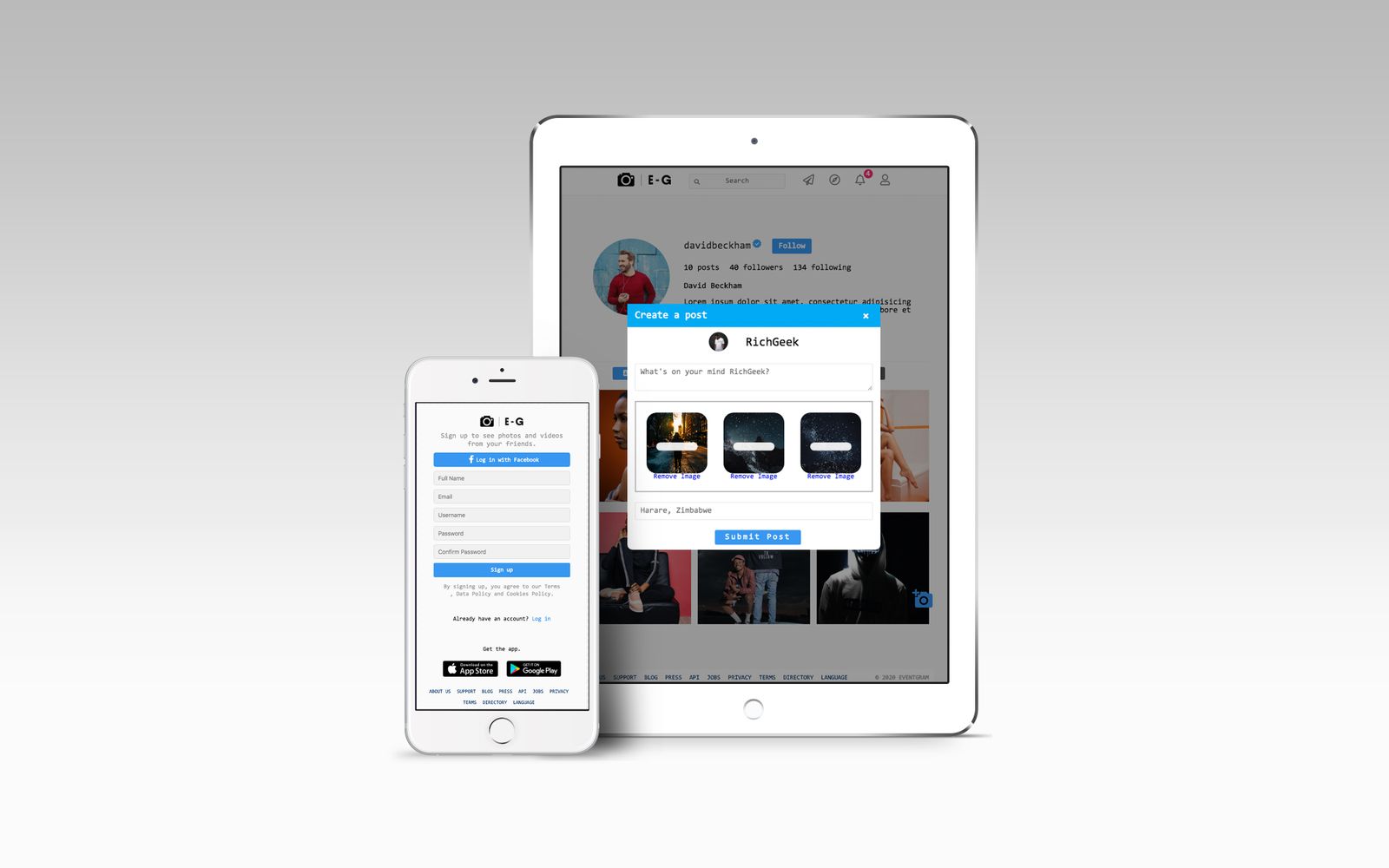 EventGram Social Network | Photo sharing HTML User Interface (UI) - 7
