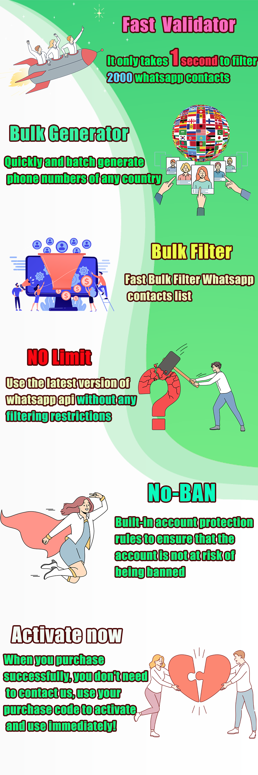  WhatsApp Phone Numbers Super Filter & Validator & Sender Pro 5.2.3-descpriton