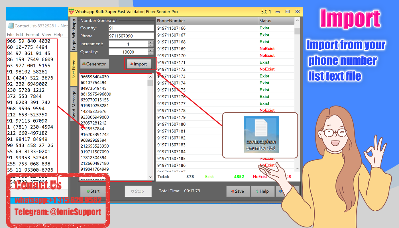WhatsApp Phone Numbers Super Filter & Validator & Sender Pro 5.2.3