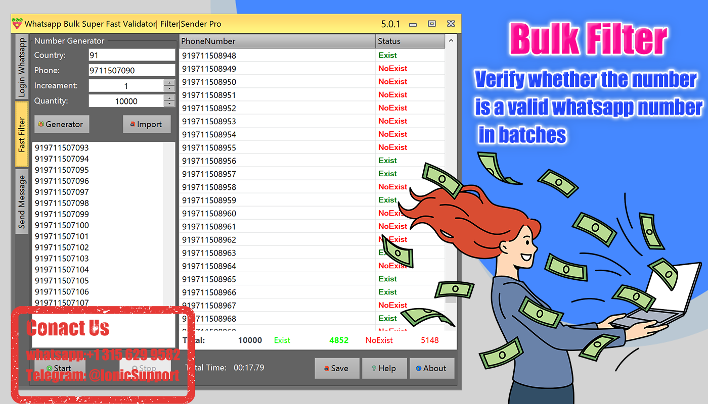 WhatsApp Phone Numbers Super Filter & Validator & Sender Pro 5.2.3