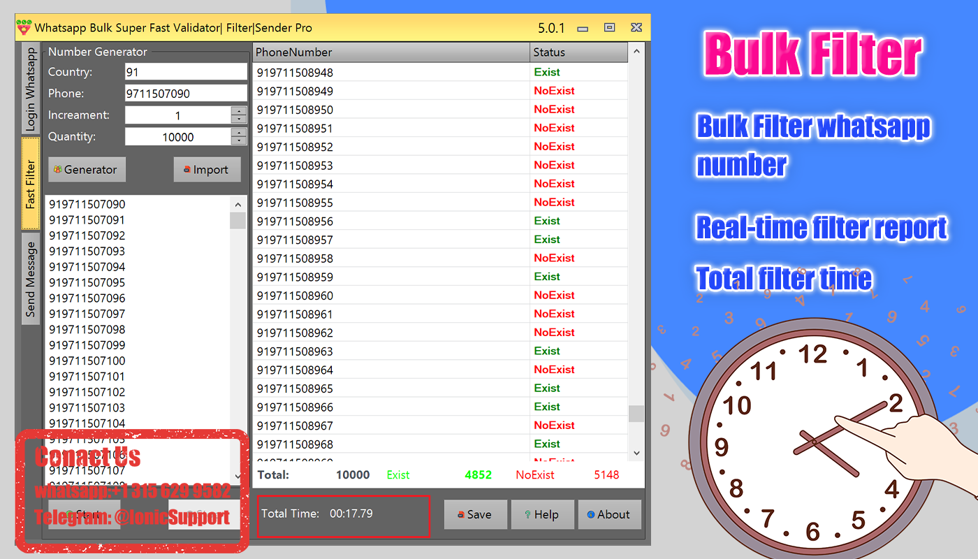 WhatsApp Phone Numbers Super Filter & Validator & Sender Pro 5.2.3