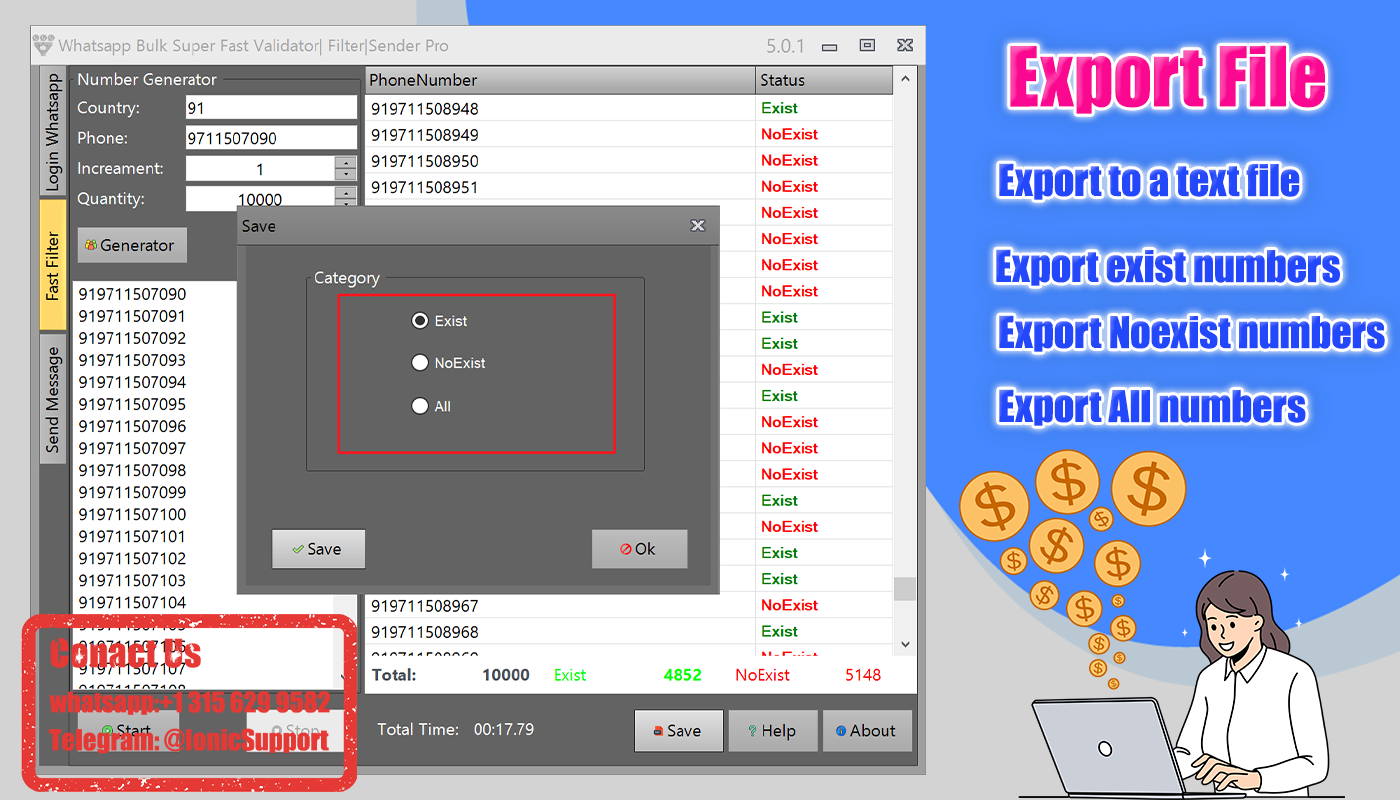 WhatsApp Phone Numbers Super Filter & Validator & Sender Pro 5.2.3
