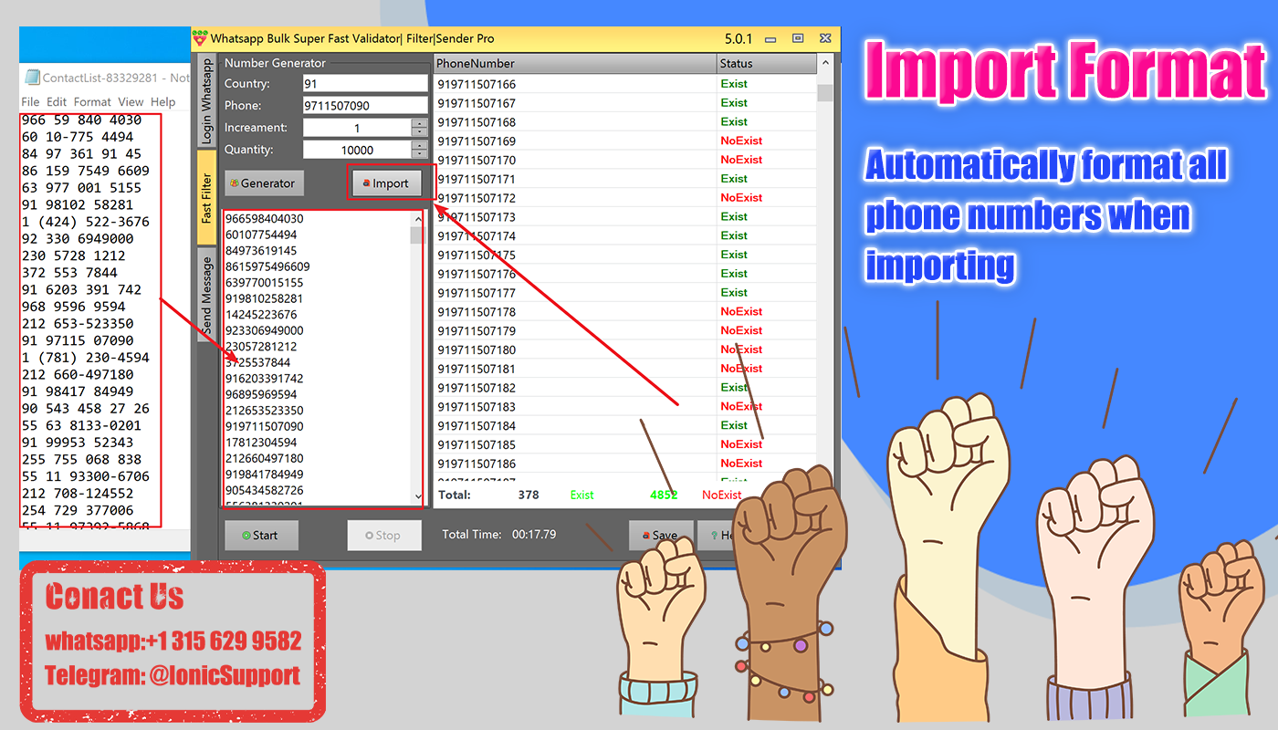 WhatsApp Phone Numbers Super Filter & Validator & Sender Pro 5.2.3