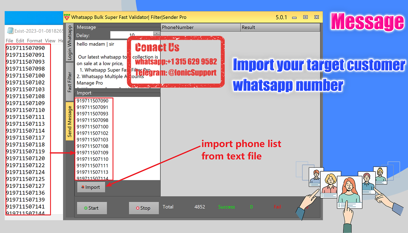 WhatsApp Phone Numbers Super Filter & Validator & Sender Pro 5.2.3