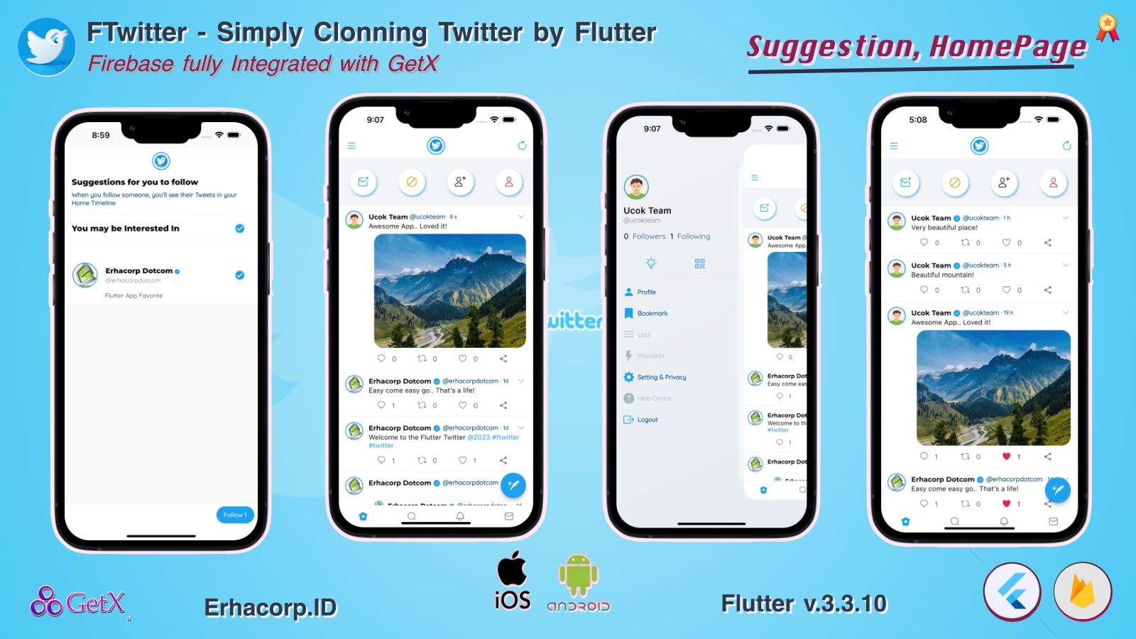 FTwitter - Clone Simply Twitter Flutter App with Multi Payments | Firestore | GetX - 11