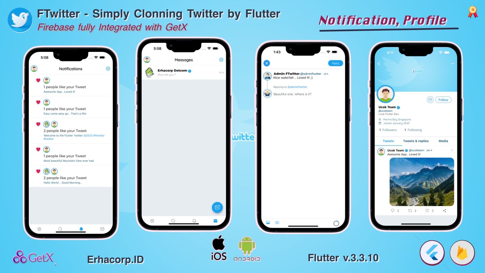 FTwitter - Clone Simply Twitter Flutter App with Multi Payments | Firestore | GetX - 13