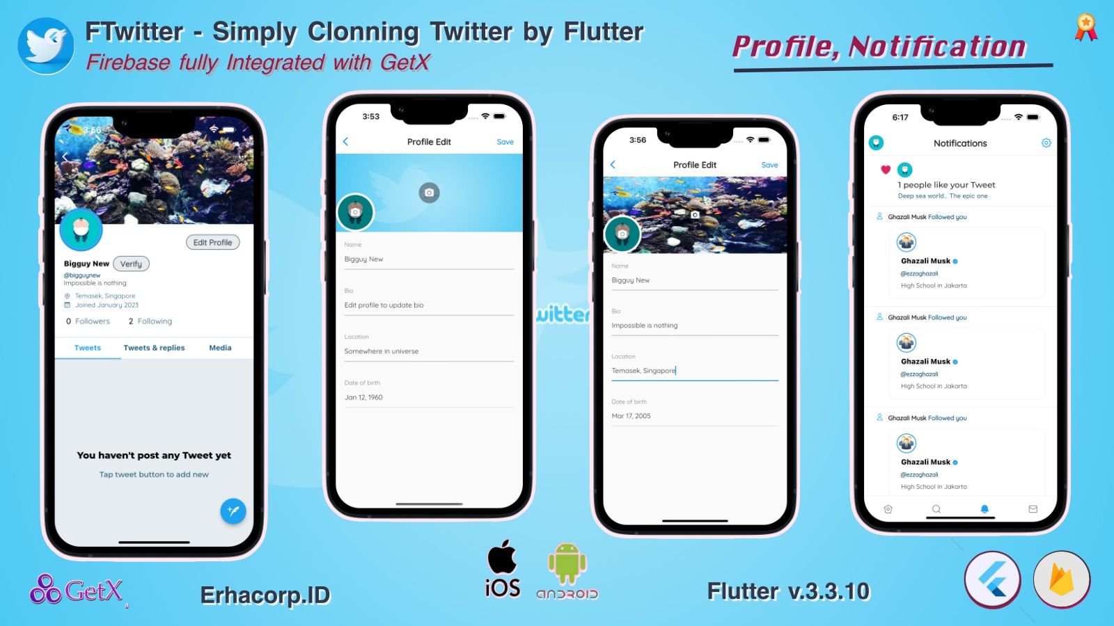 FTwitter - Clone Simply Twitter Flutter App with Multi Payments | Firestore | GetX - 16