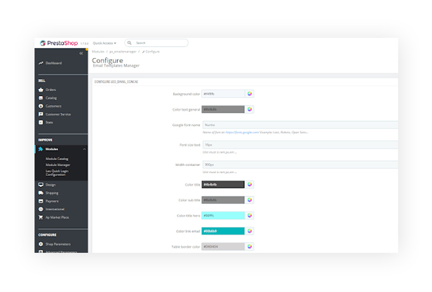 powerful management email template at admin