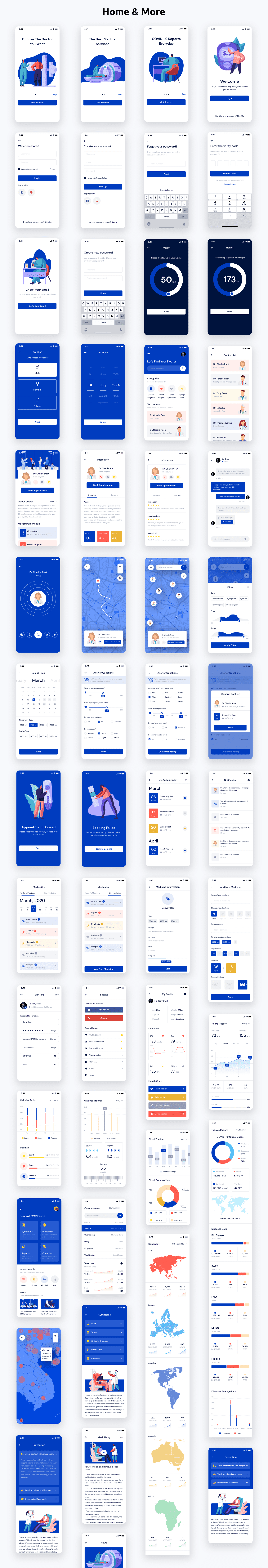 Health & Fitness App ANDROID + IOS + FIGMA + Sketch + 3D Icons | UI Kit | Flutter - 3