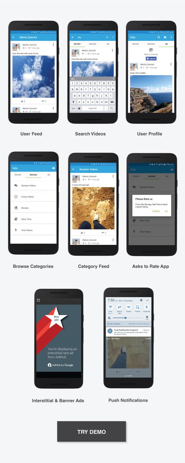 Vido - Video Social Media App Template - 2