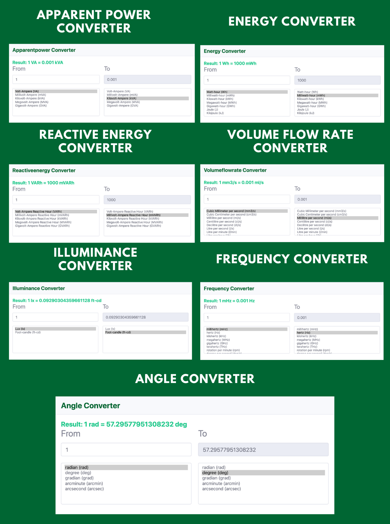 Online Unit Converter PRO Tools Full Production Ready Application (Angular 15) - 8