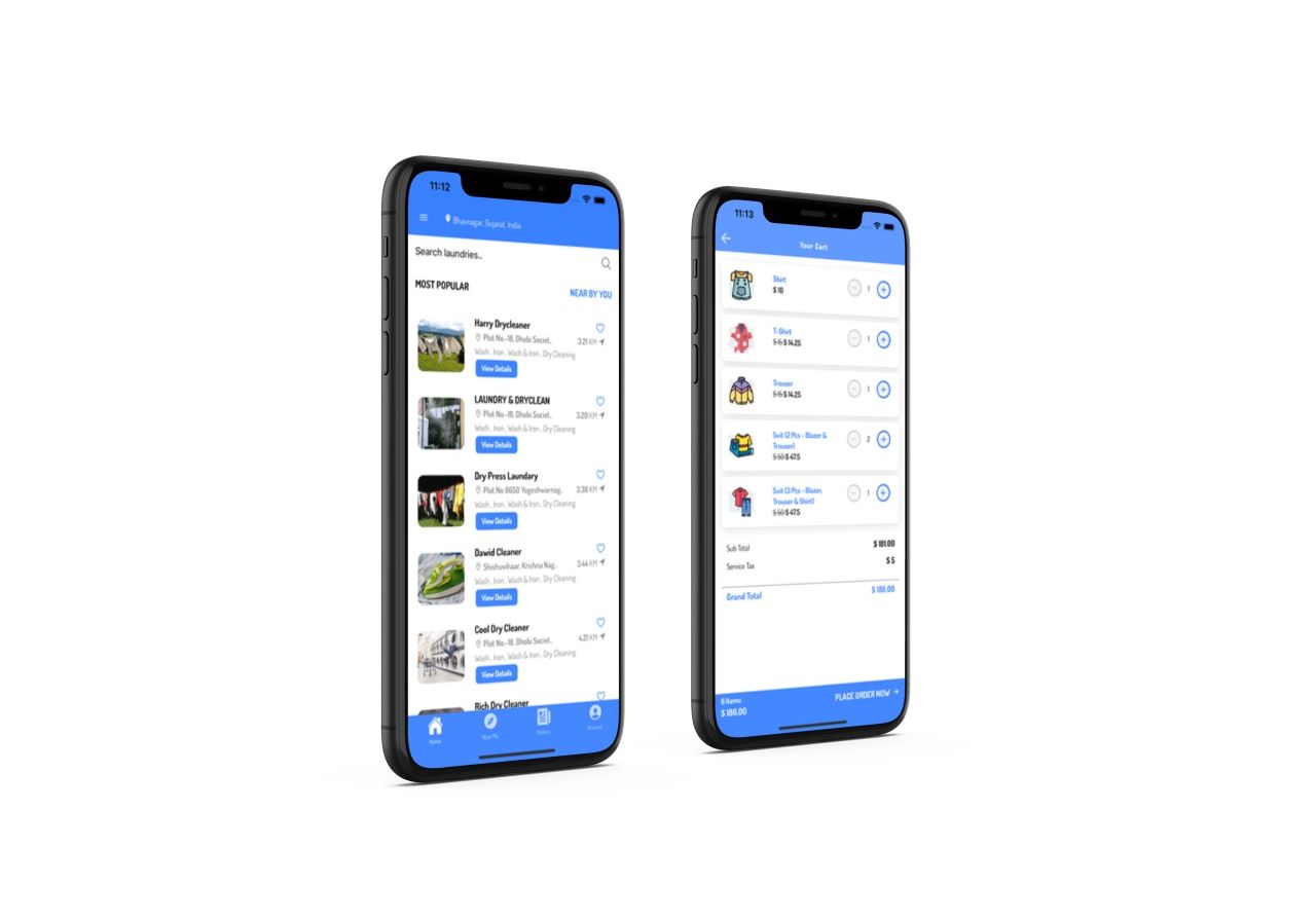 clothes washing and laundry multi-vendor full app solution android + ios (Laundry Wala) Ionic 6 - 11