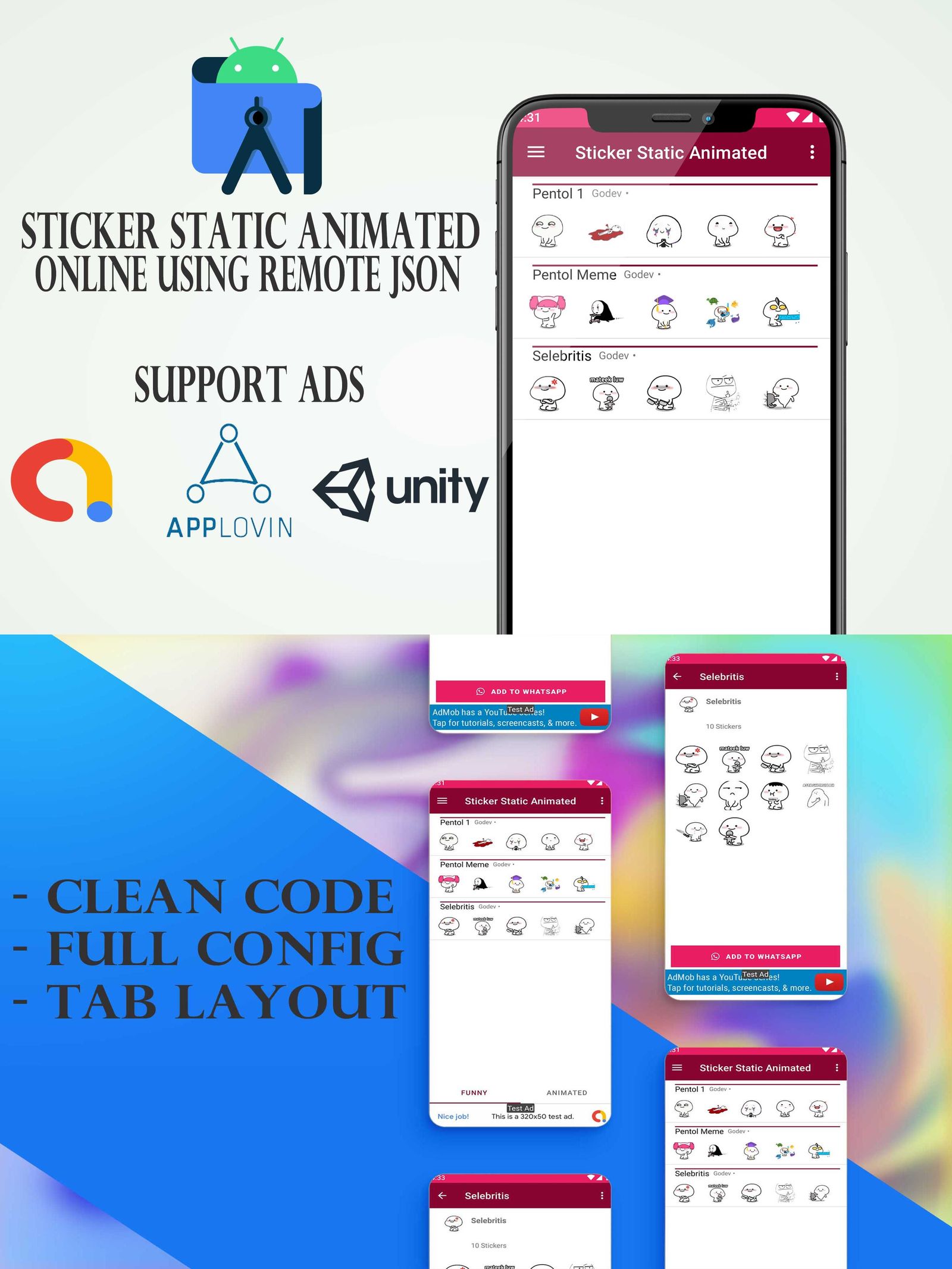 Sticker For WhatsApp Animated, Static Asset And Ads Json Online - 1