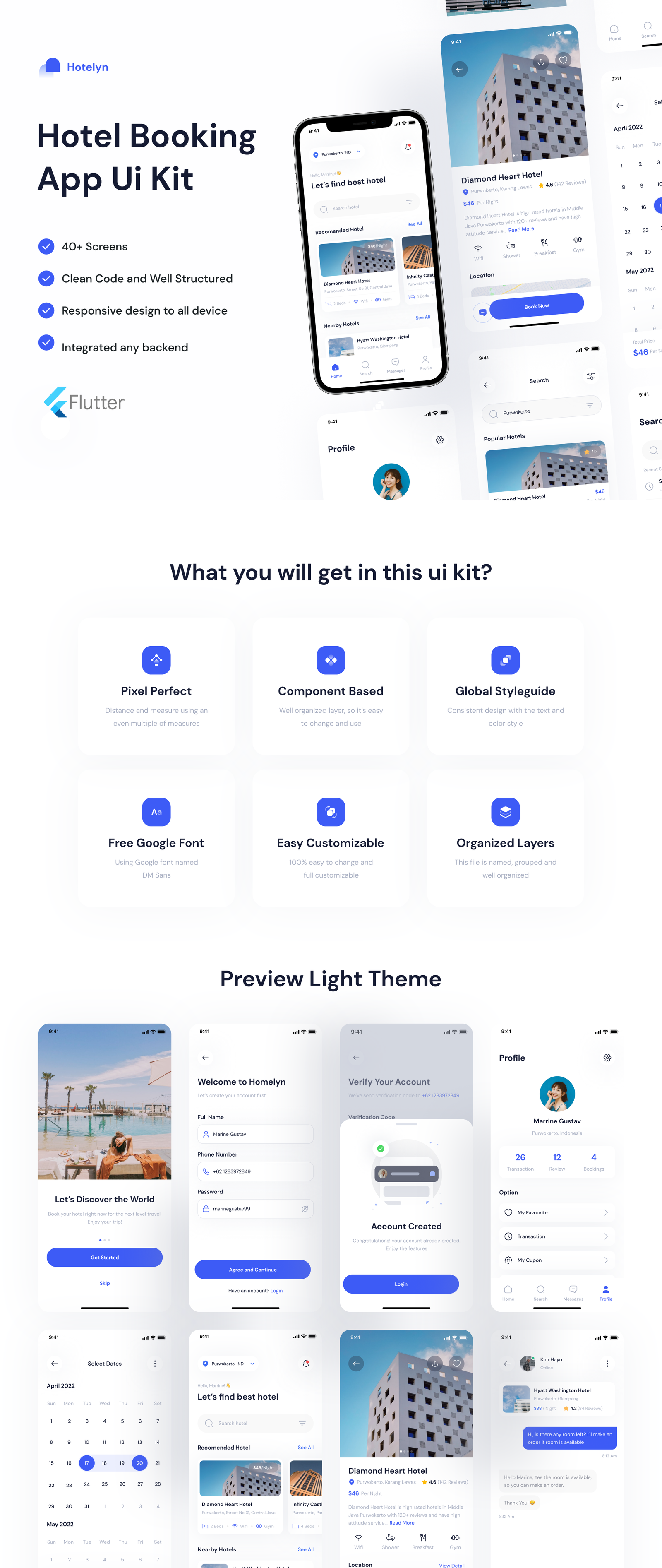 Hotelyn | Flutter Hotel Booking App Ui Kit - code.market