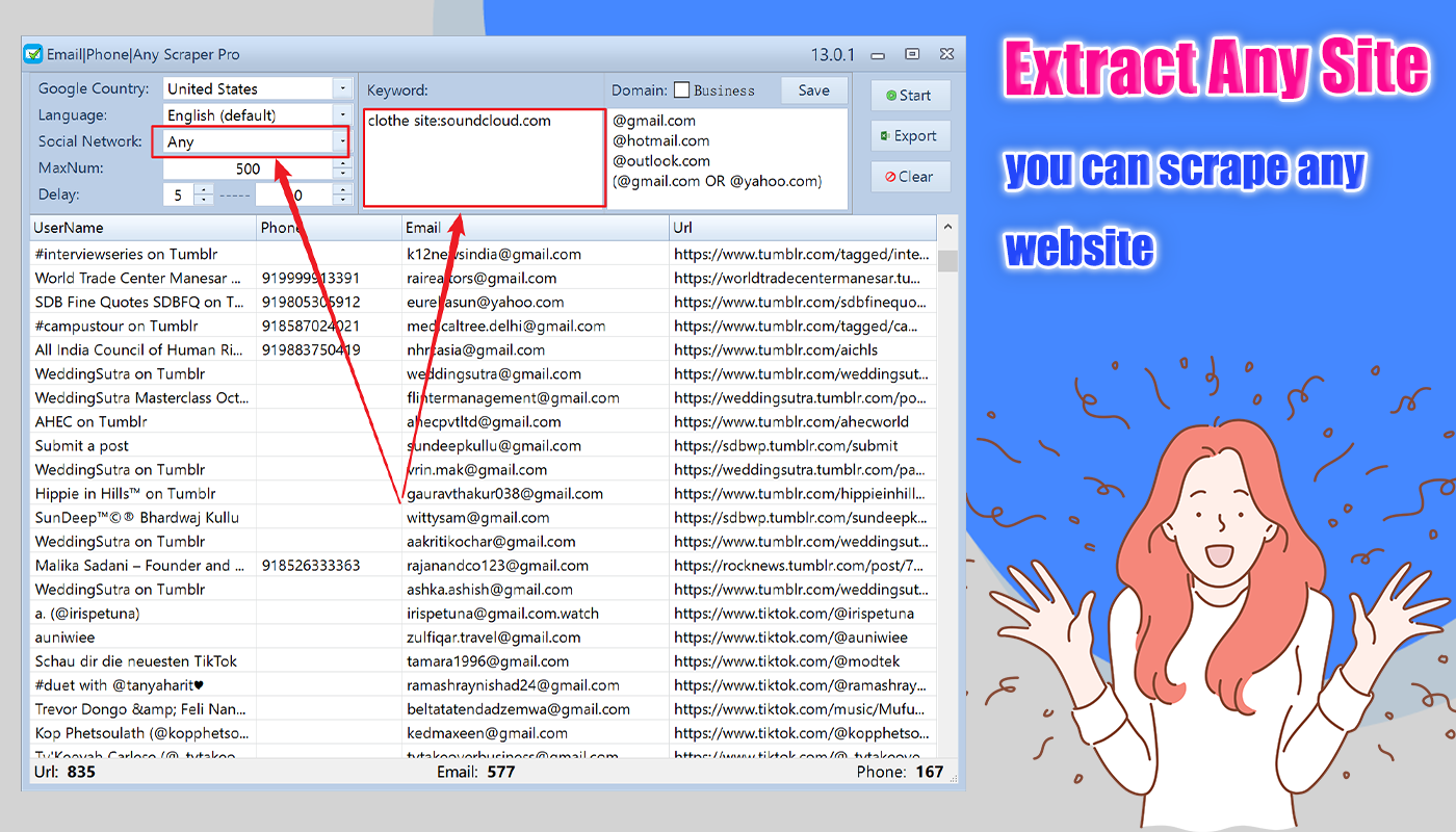 Emails|Phones|Any Bulk Scrape & Extractor Pro 13.1.2