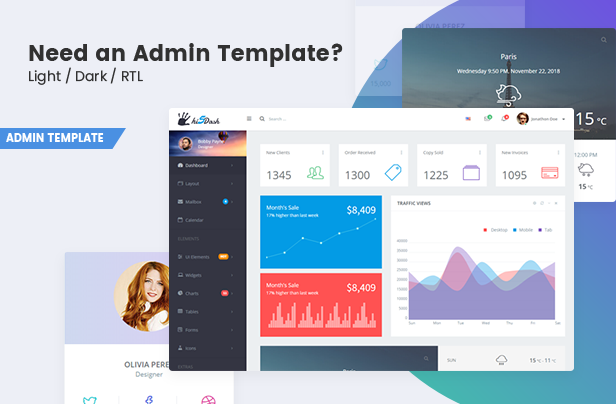 Purchase hi5 Dash BootStrap Admin Template