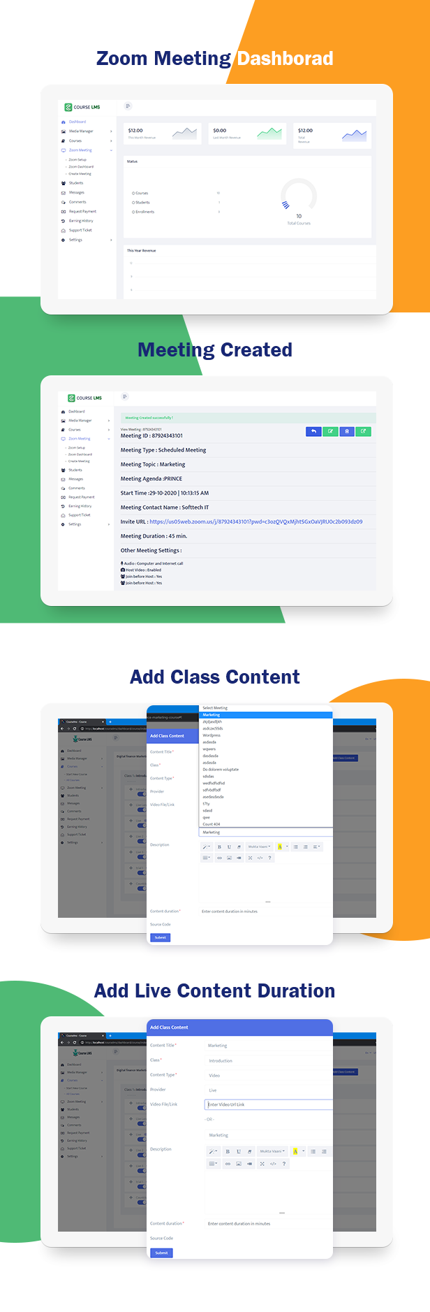 Course LMS Zoom Live Class Addon - 2