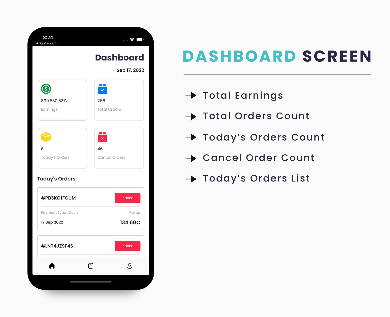 Single Restaurant - iOS Owner App - 4