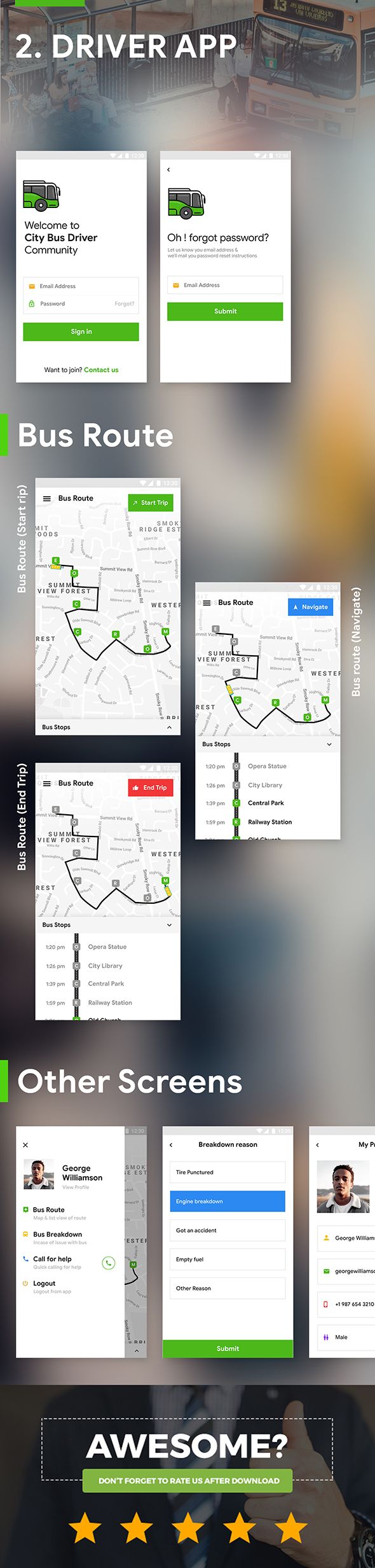 4 App Templates| City Bus Tracking App| City Bus Driver App | Rider App| Citybus - 5