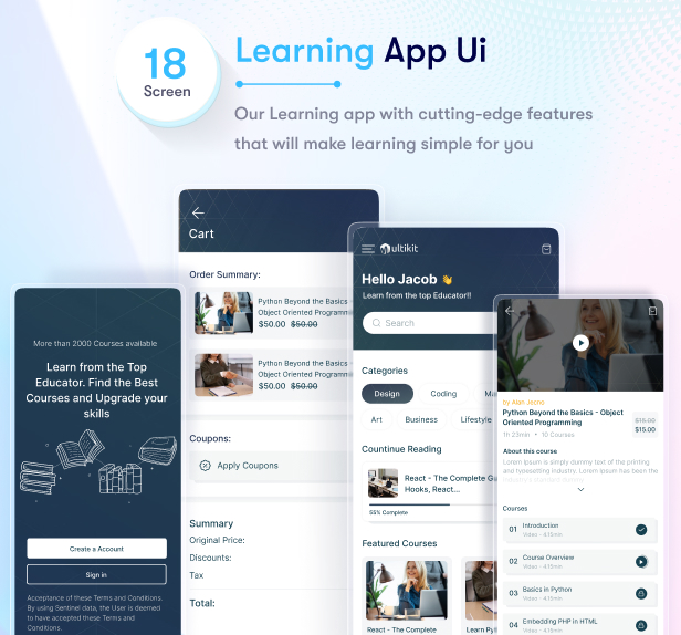 Multikit – Flutter Multipurpose UI Kit | Flutter 3.0 UI kit | Ready to Use | Developer Friendly