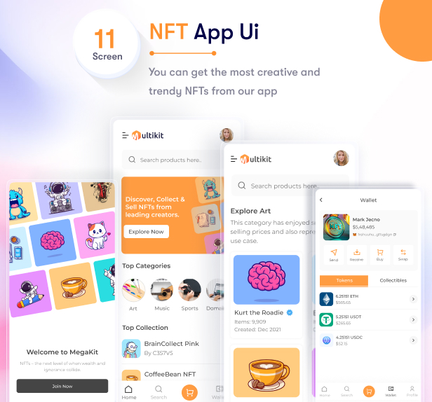 Multikit – Flutter Multipurpose UI Kit | Flutter 3.0 UI kit | Ready to Use | Developer Friendly