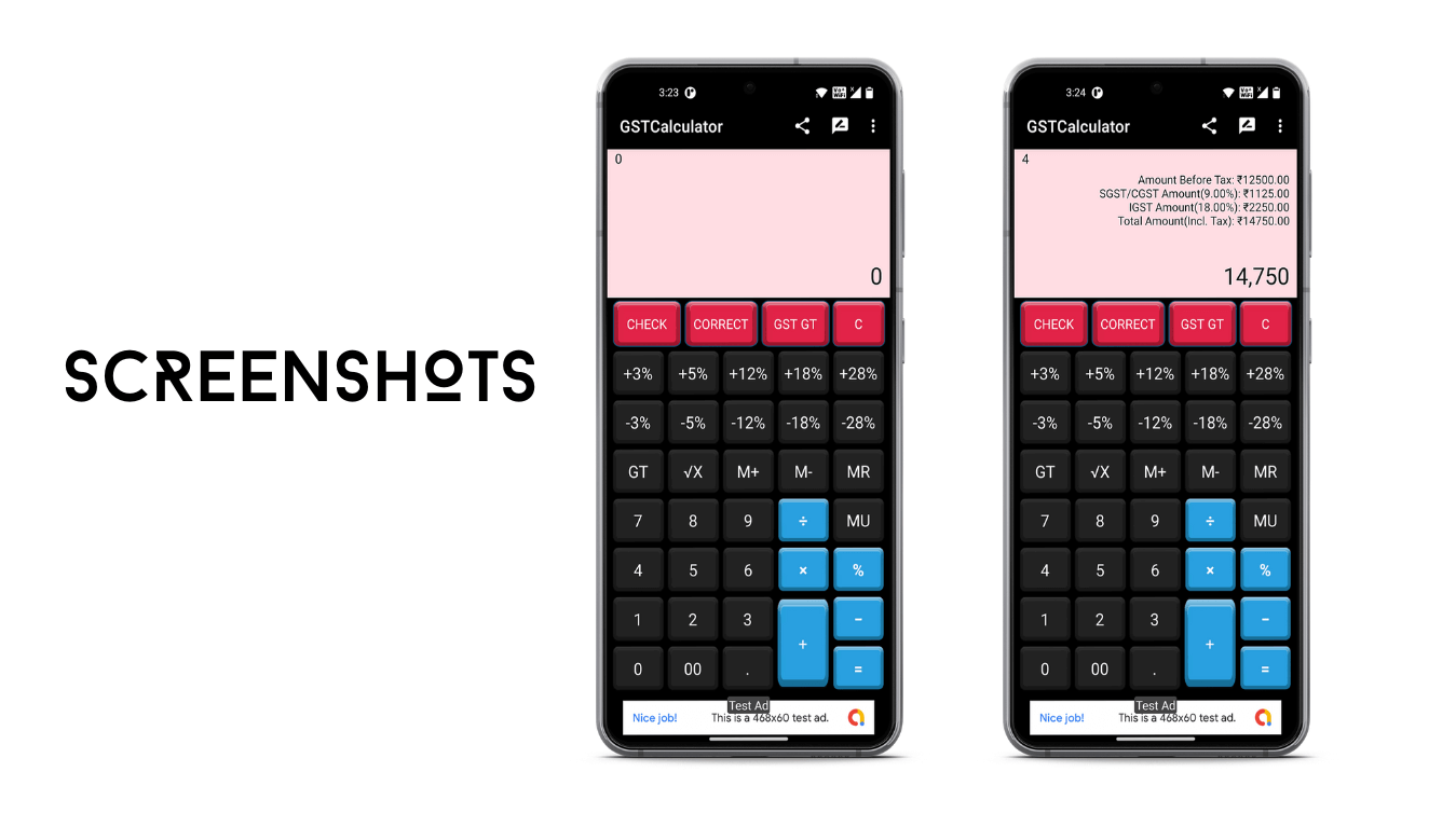 GST Calculator Screenshots