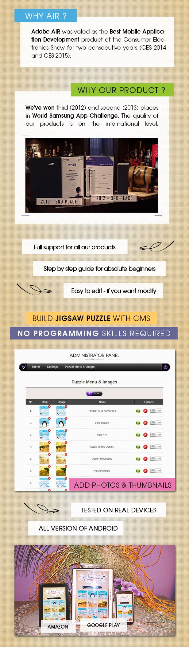 Jigsaw Cartoon Puzzle With CMS & AdMob - Android - 2