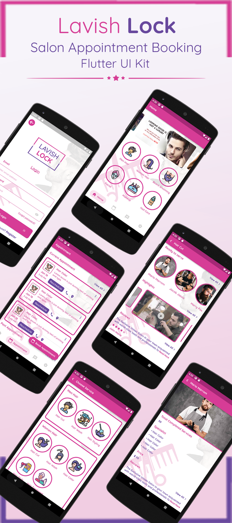 Lavish Lock - Flutter App UI Kit for Salon Appointment booking - 3