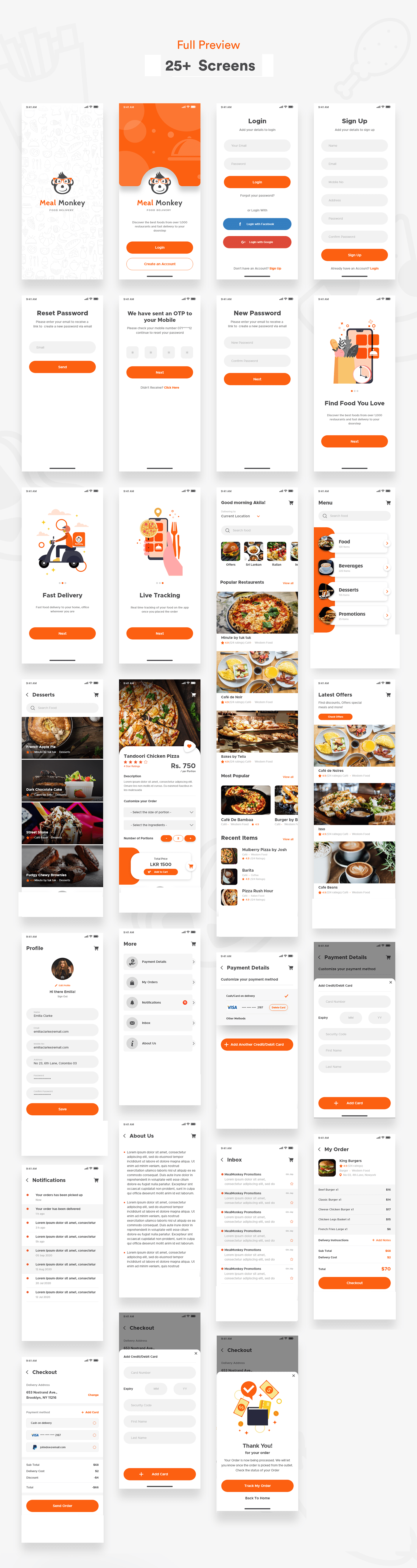 Meal Monkey | Food Delivery Flutter Template UI Kit
