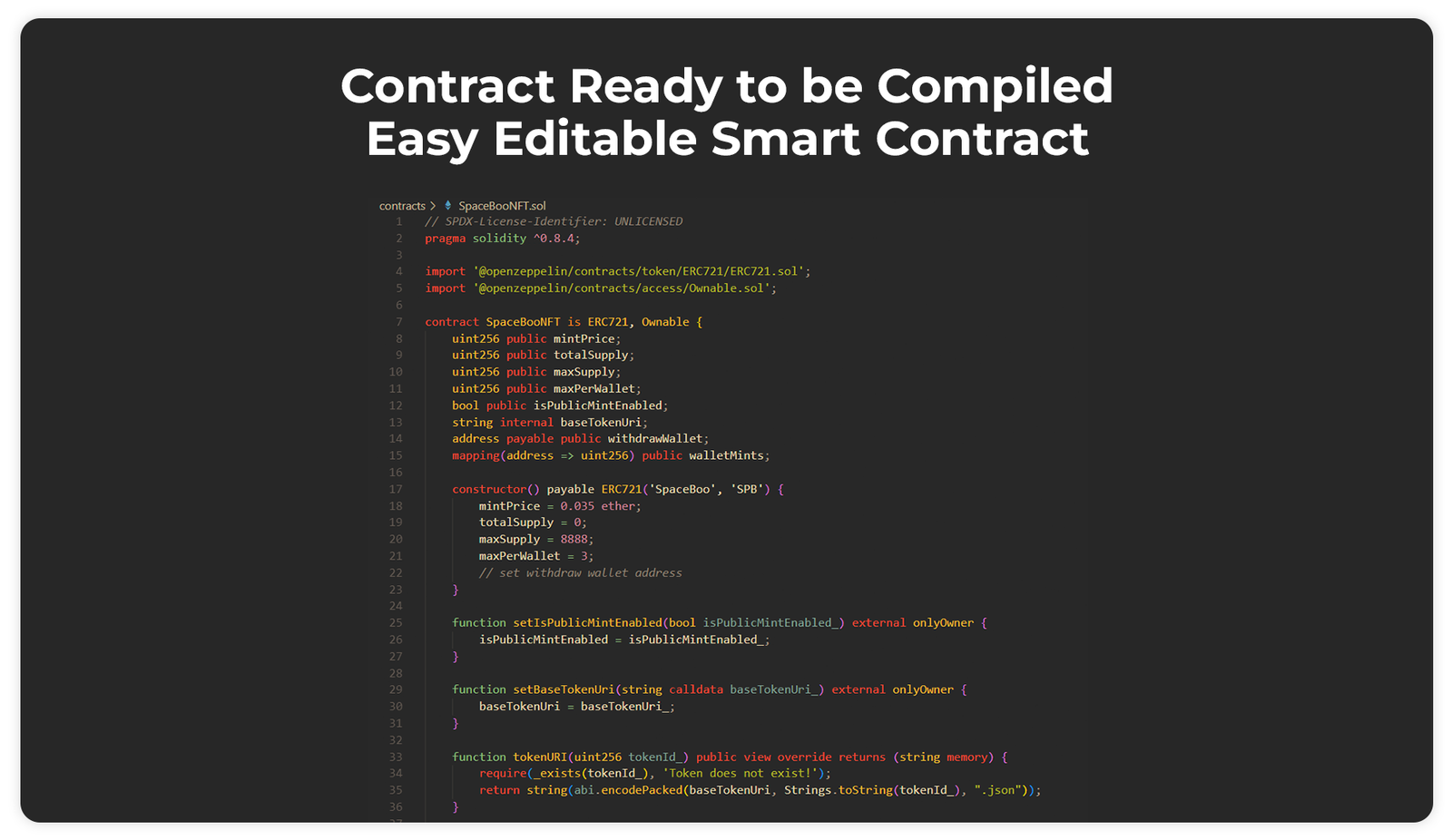 nft nft-minting-page smart-contract contract ethereum binance polygon