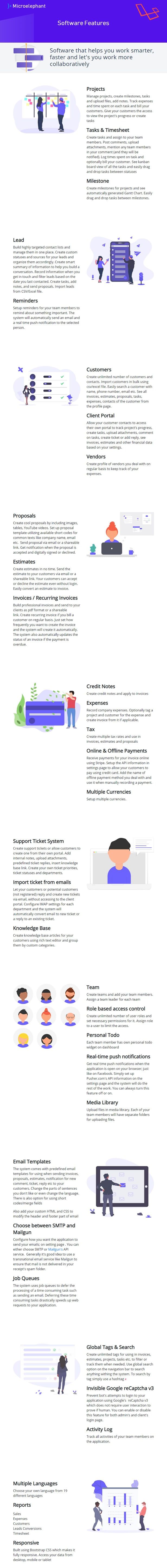 Microelephant - CRM & Project Management System built with Laravel - 5
