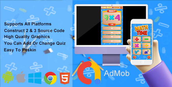 Math Time | HTML5 Game (Construct 2 & Construct 3)