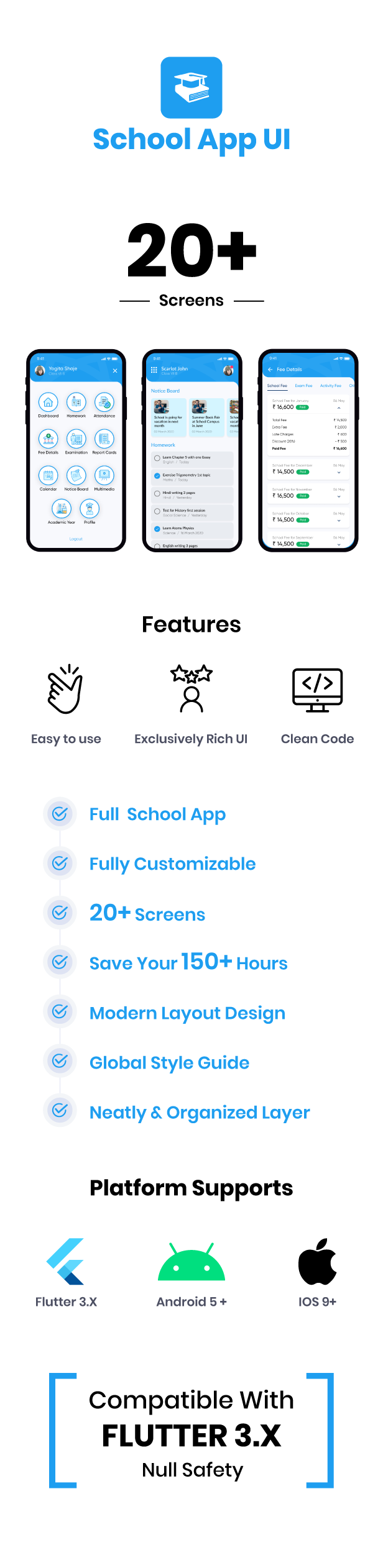 School App UI - Flutter Student UI Kit - 1