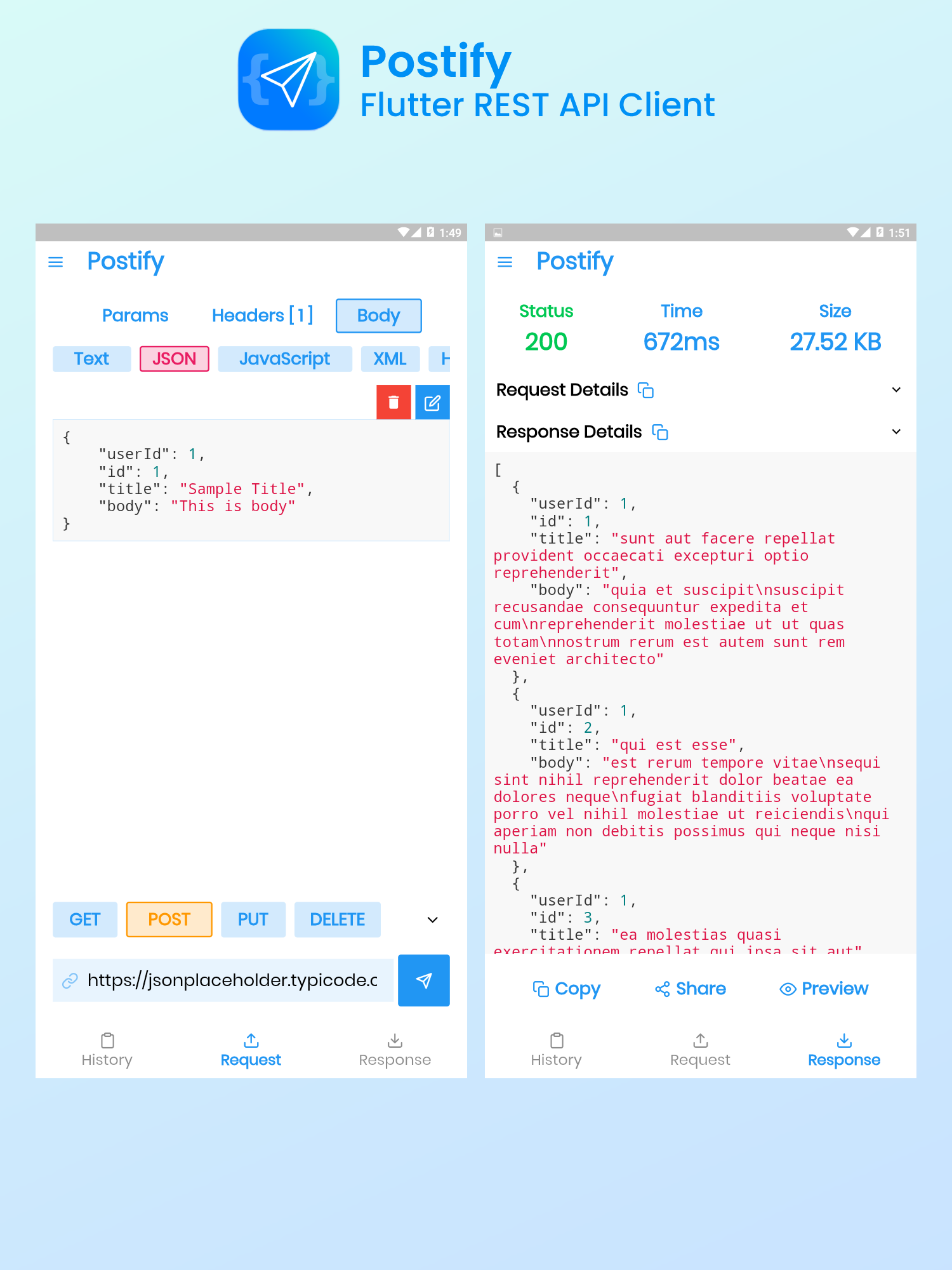 Postify - Flutter REST API Client - 3