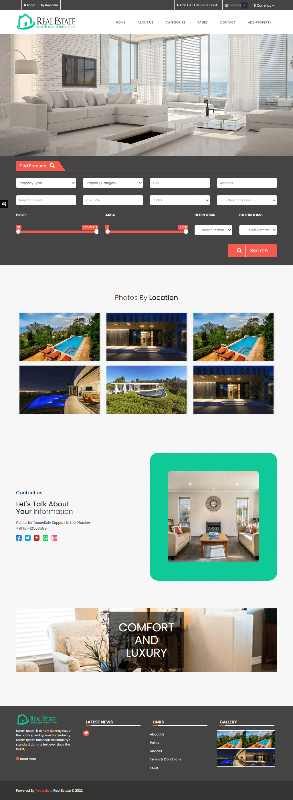 real estate custom script gallery page