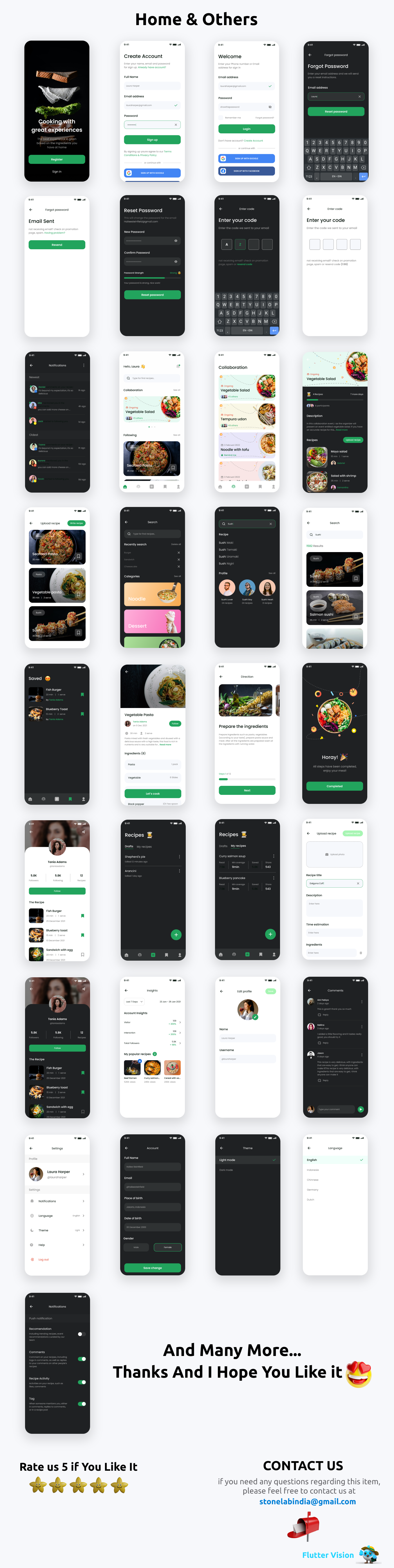 Cookies App ANDROID + IOS + FIGMA | UI Kit | Flutter | Food Recipe Premium App - 3
