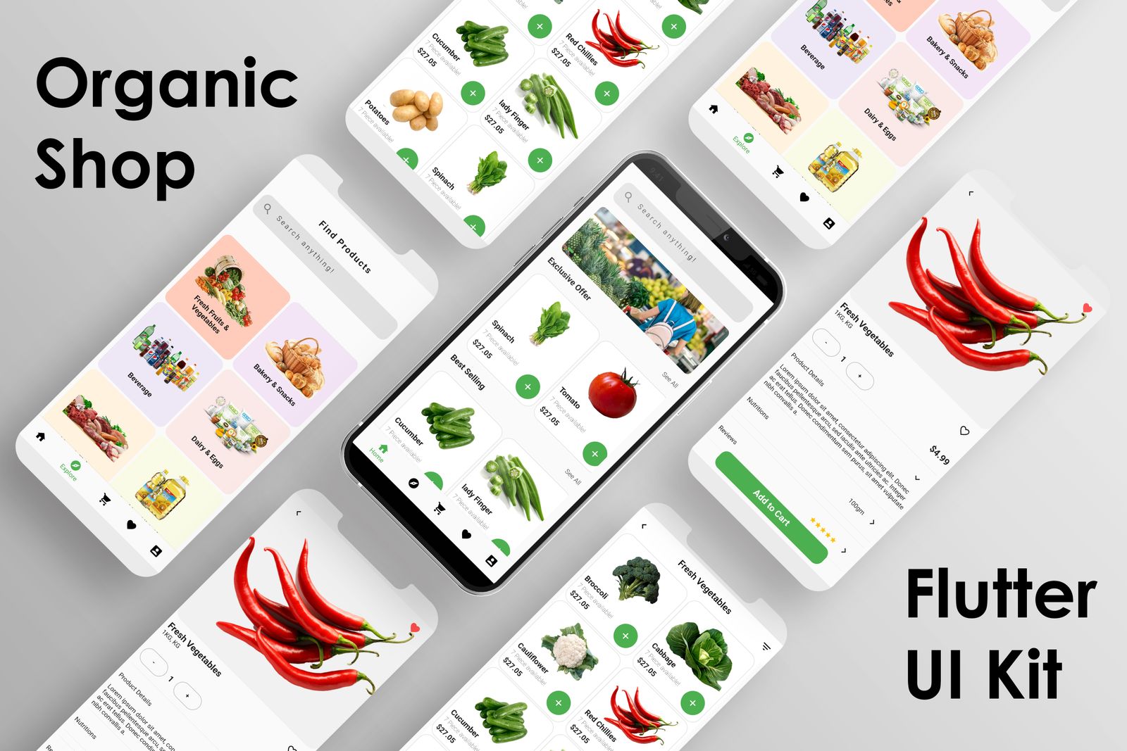 Flutter eCommerce UI Kit for Organic Grocery Shop - 3