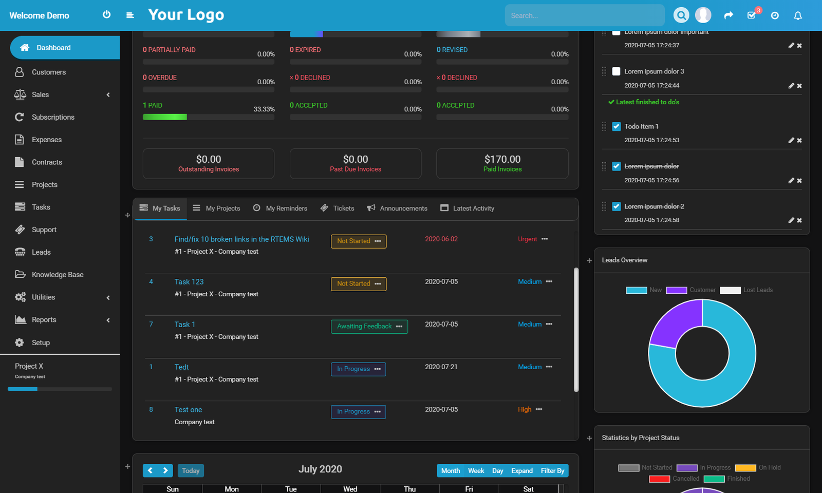 Ultimate Dark Theme for Perfex CRM