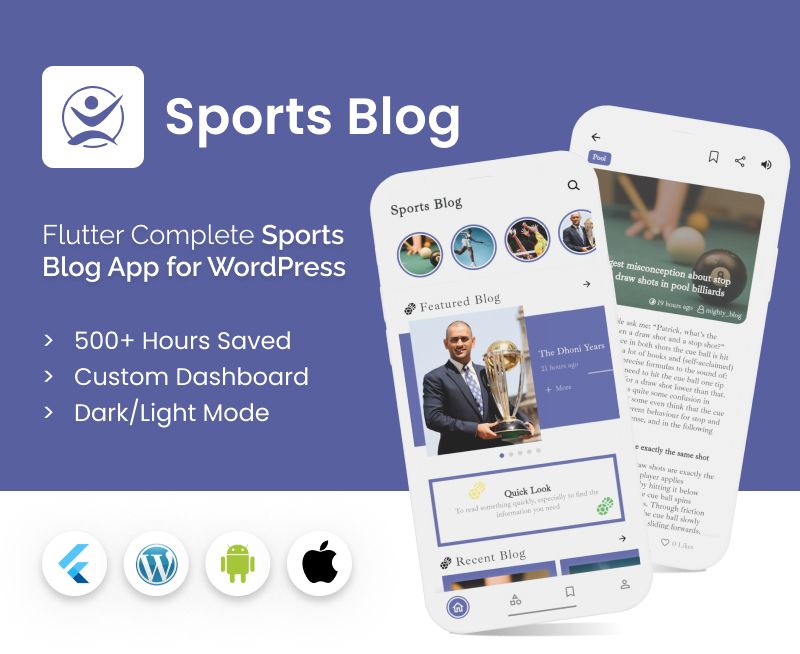 Mighty Sports - Flutter 3.0 blog app for Sports with WordPress backend | Wordpress Blog App - 6