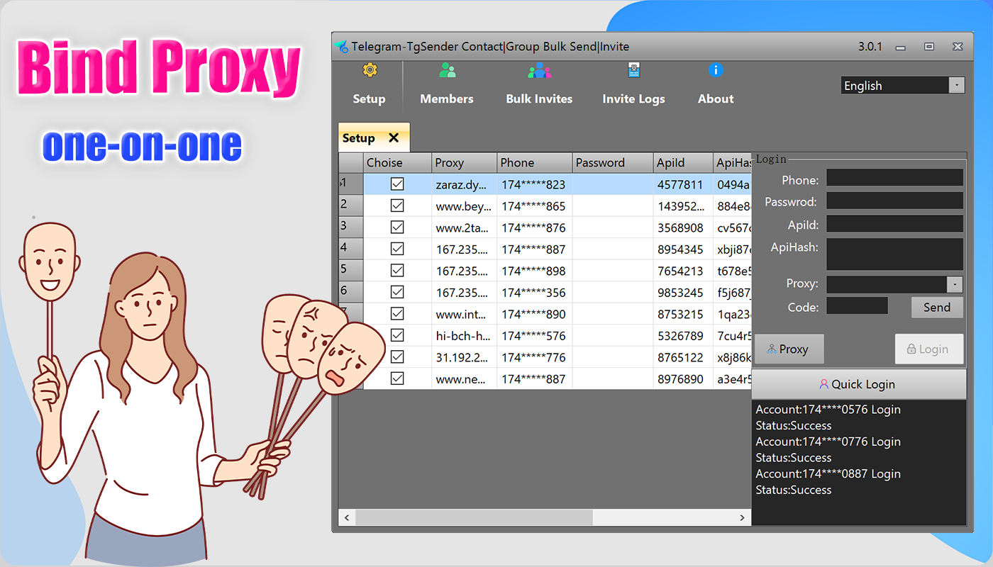 Telegram Bot Bulk Send/Scraper/Invite Safe Tools with proxy