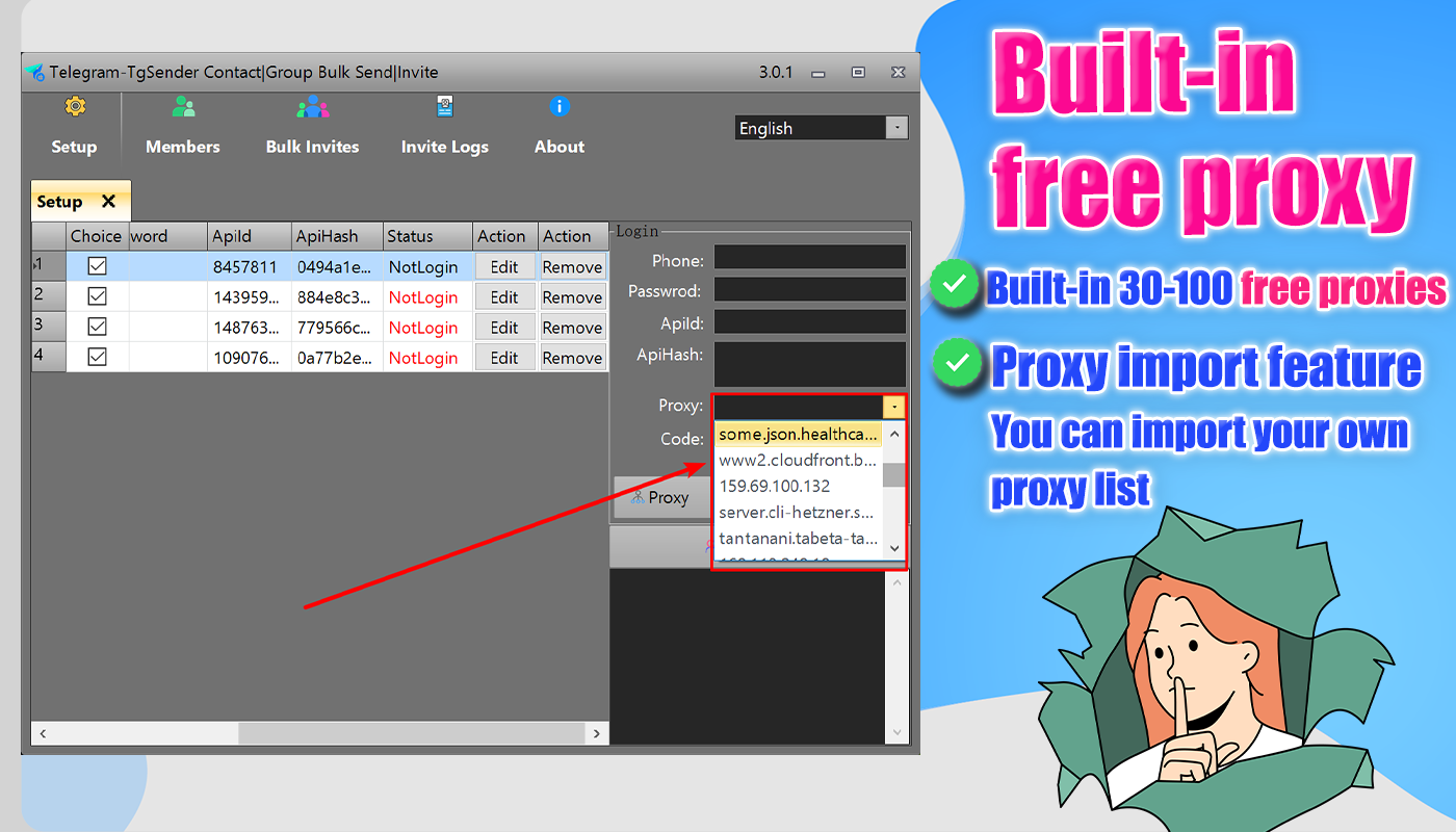 Telegram Bot Bulk Send/Scraper/Invite Safe Tools with proxy